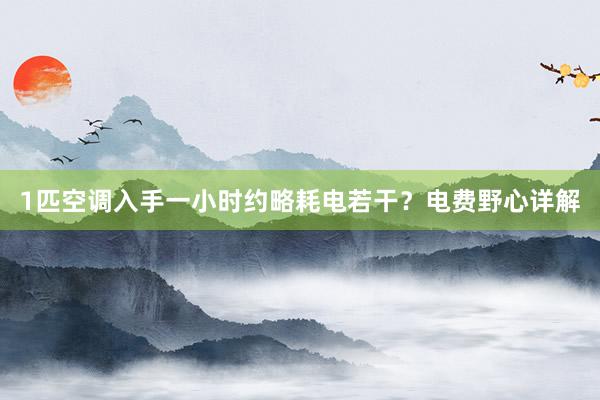 1匹空调入手一小时约略耗电若干？电费野心详解